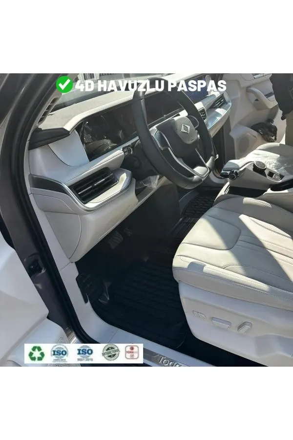 Opel Mokka 2021 İLE TAM uyumlu 4D Havuzlu Üniversal Yeni Nesil Paspas Siyah Gold 4D CAR MAT