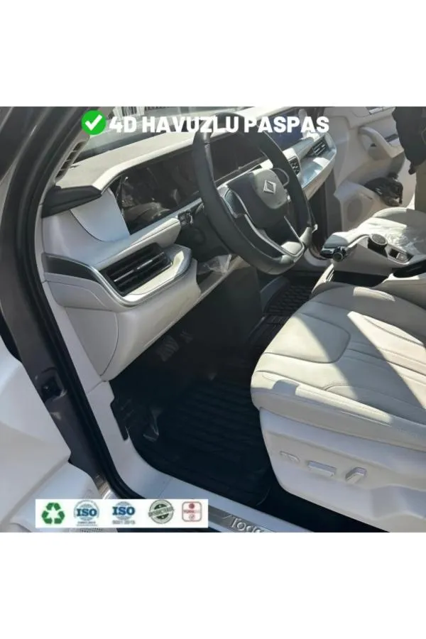 Mercedes Citan 2014 İLE TAM uyumlu 4D Havuzlu Üniversal Yeni Nesil Paspas Siyah Gold 4D CAR MAT