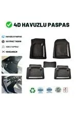 Seat İbiza Hb 2003 İLE TAM uyumlu 4D Havuzlu Üniversal Yeni Nesil Paspas Siyah Gold 4D CAR MAT