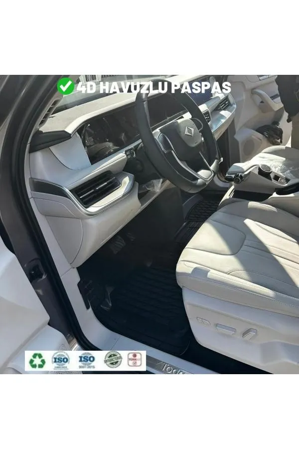 Tesla X 2015 İLE TAM uyumlu 4D Havuzlu Üniversal Yeni Nesil Paspas Siyah Gold 4D CAR MAT